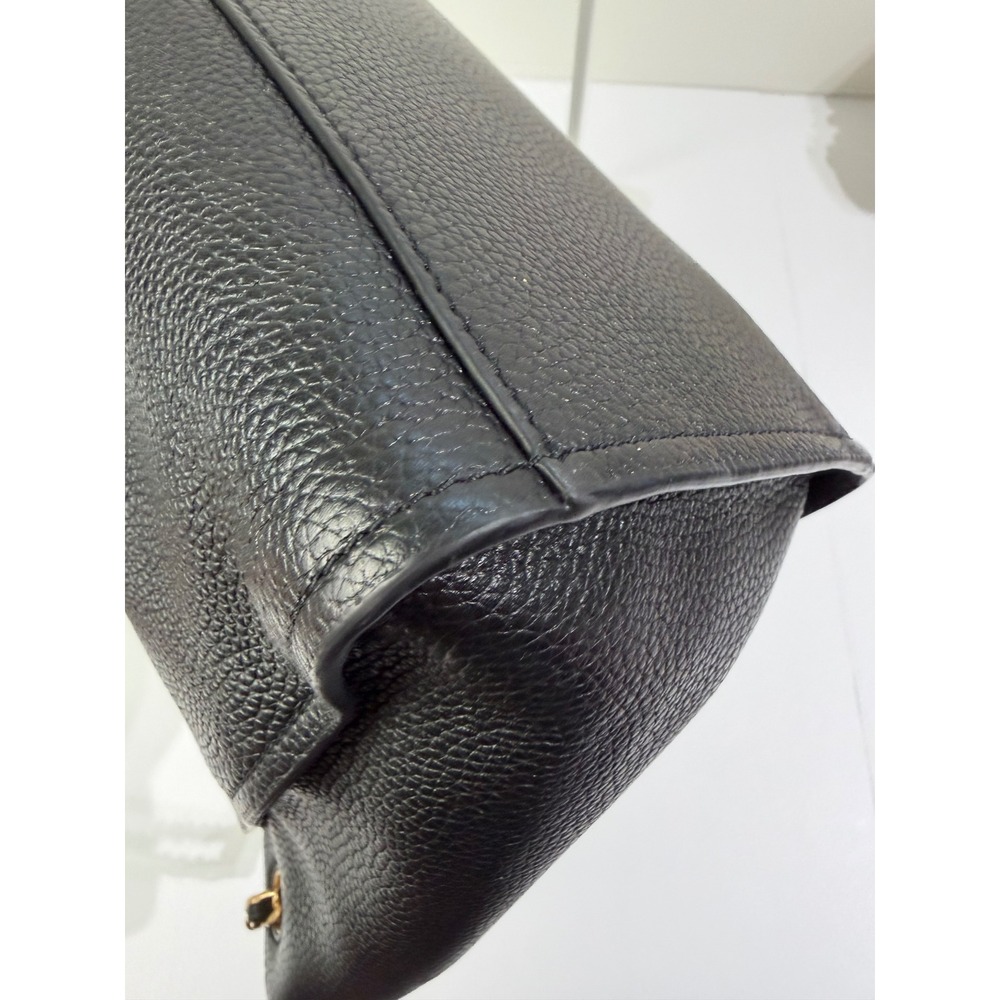 Tory Burch Britten Small Slouchy Tote Black Pebbled Leather Gold Chain Bag - Picture 15 of 16